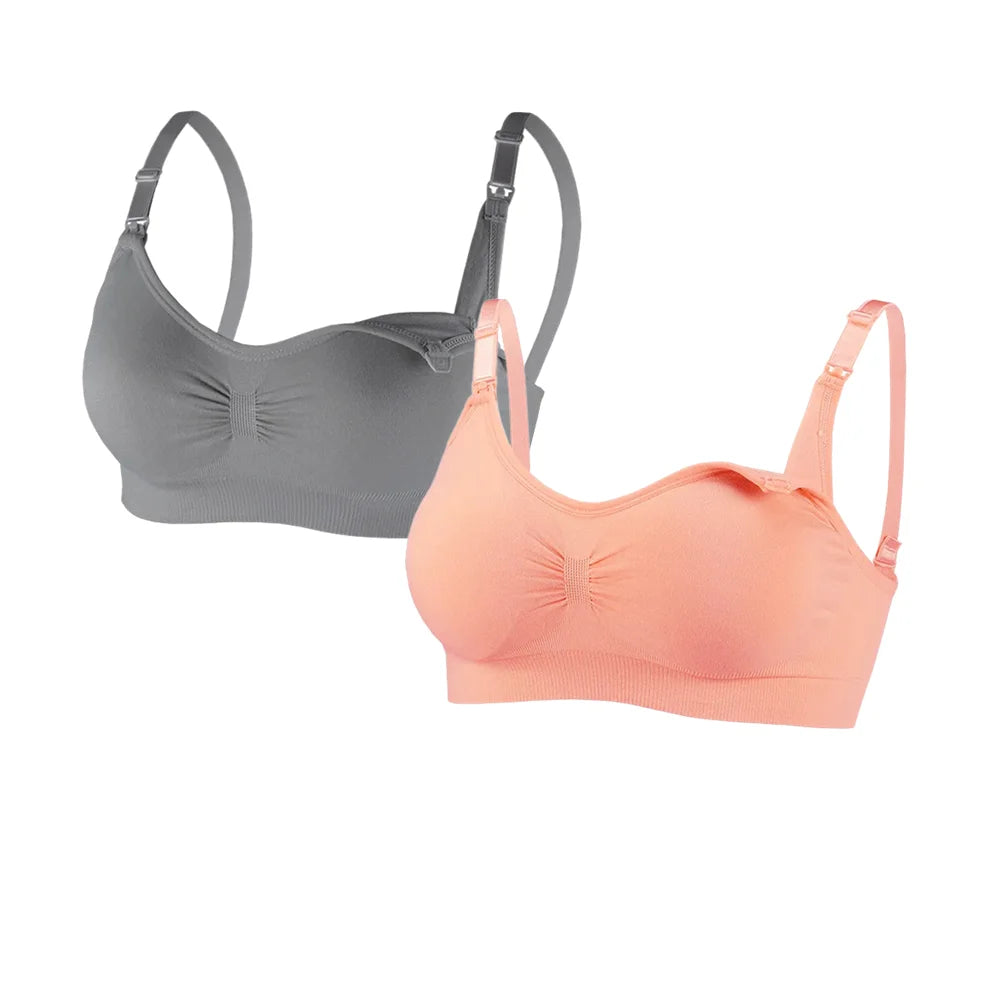 1/2/3PCS No Steel Ring with Sports Pad Bra Breastfeeding Non-sagging Vest-style Pregnant Women's Clothing Underwear Front Buckle