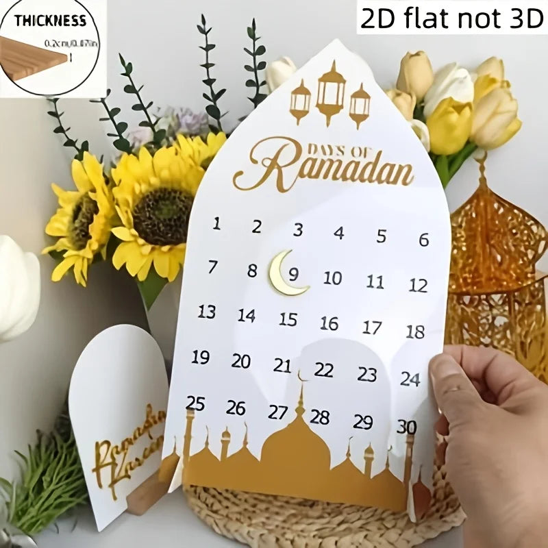 "SPECIAL RAMADAN" 30-Day Ramadan Calendar - Dates in Arabic and English; 30-Day Ramadan Countdown Calendar - Arabic/English Dates &amp; Numbered Days - Contemporary Ramadan Decorations for Home Tab