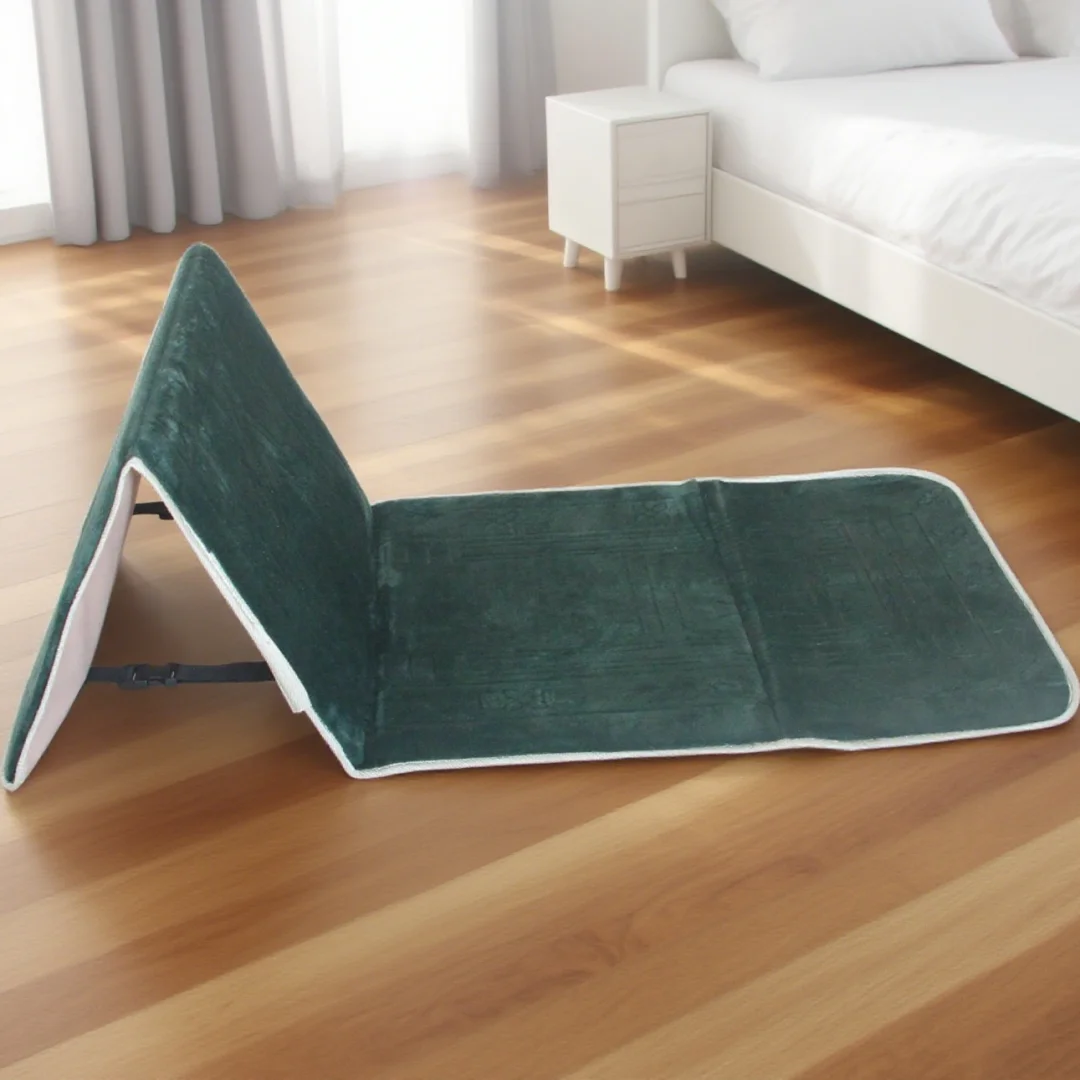 "SPECIAL RAMADAN" Foldable Muslim Prayer Mat with Thick Padded Backrest; Foldable Muslim Prayer Mat with Back Rest Support; Thick Padded Islamic Prayer Rug; Travel Portable Carpet for Women and Men; Eid Gift
