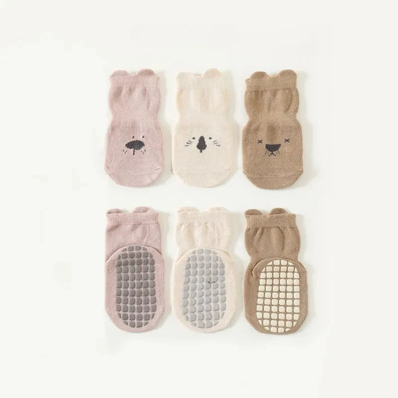 "CHAUSSURE" 3/5/1 paires/lot bébé chaussettes infantiles, nouveau-né anti-dérapant, coton unisex