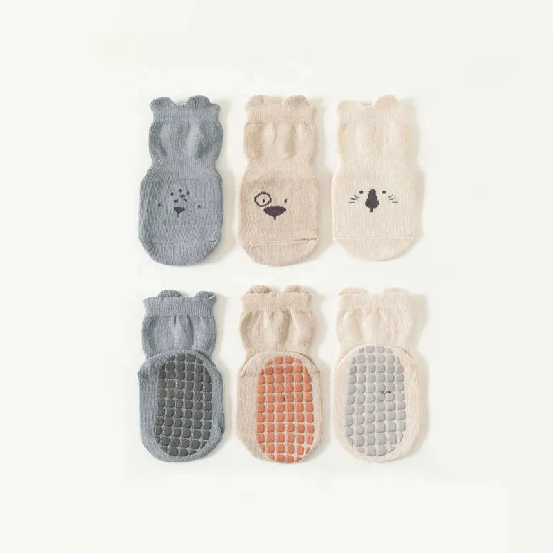 "CHAUSSURE" 3/5/1 paires/lot bébé chaussettes infantiles, nouveau-né anti-dérapant, coton unisex