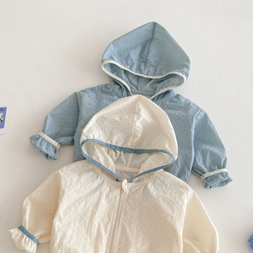 2025 Summer Kids Solid Color Cardigan 0-5 Years Boys Fashion Lightweight Korean Style Jacket Summer Outfit