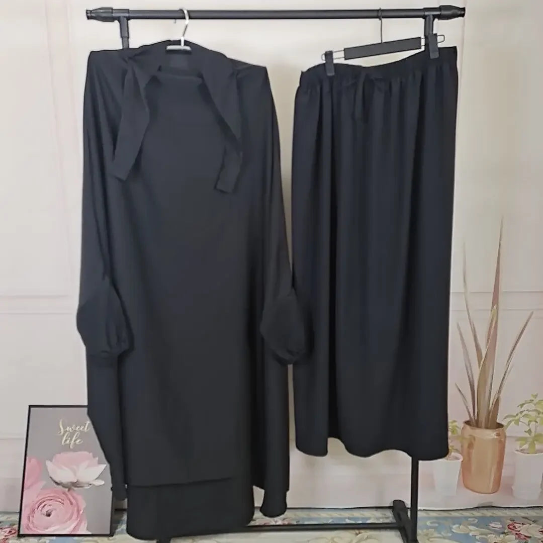 "SPECIAL RAMADAN" Two-piece Ramadan set: long khimar with skirt, abaya, prayer dress for women; Ramadan 2 Piece Long Khimar with Skirt Set Abaya Muslim Women Prayer Garment Dubai Prayer Dress Eid Niqab Ji