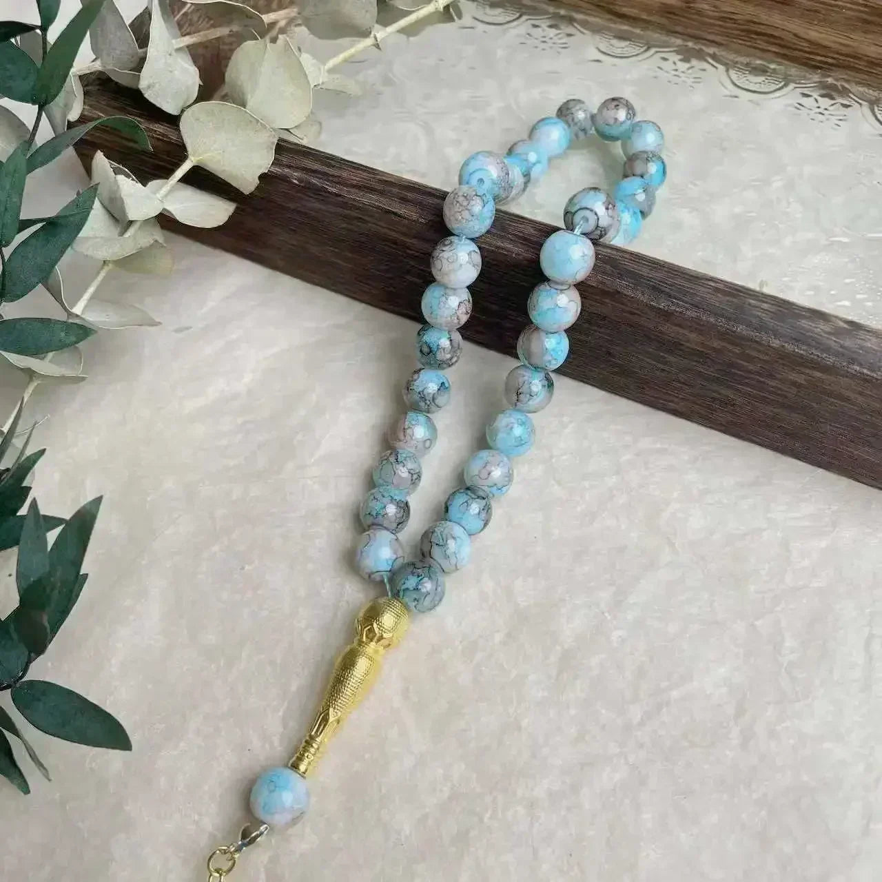 "SPECIAL RAMADAN" Chapelet musulman turc avec pompon en verre, 10mm, 33 pièces, perles de prière islamique, Bracelet pour femmes, bijoux Tasbih Tasbeeh Allah Mohammed