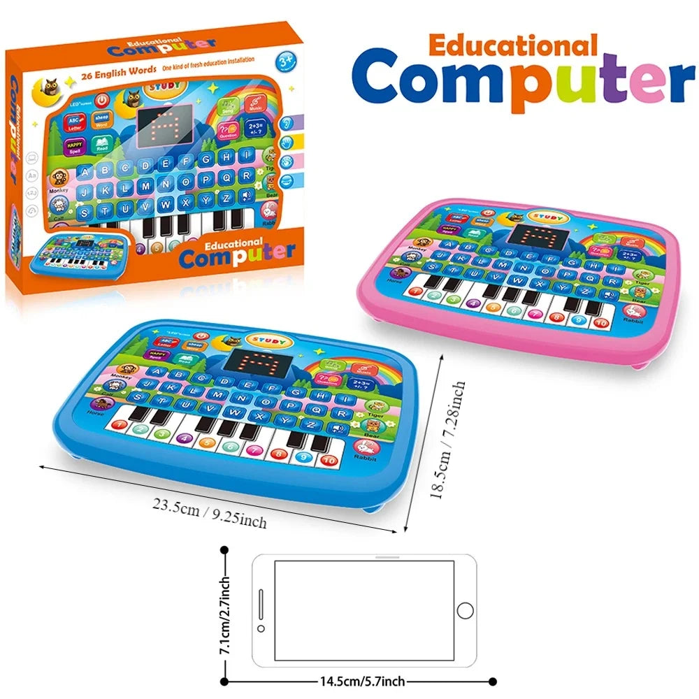 "JOUET" Tablette LED éducative pour enfants (dès 3 ans) : apprentissage de la lecture, des mathématiques et de la musique, sert également de clavier électronique