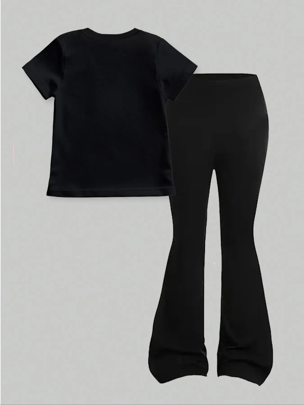 "VETEMENTS" Ensemble pour filles, T-shirt à manches courtes + Pantalon pattes d'éléphants 4 à 12 ans