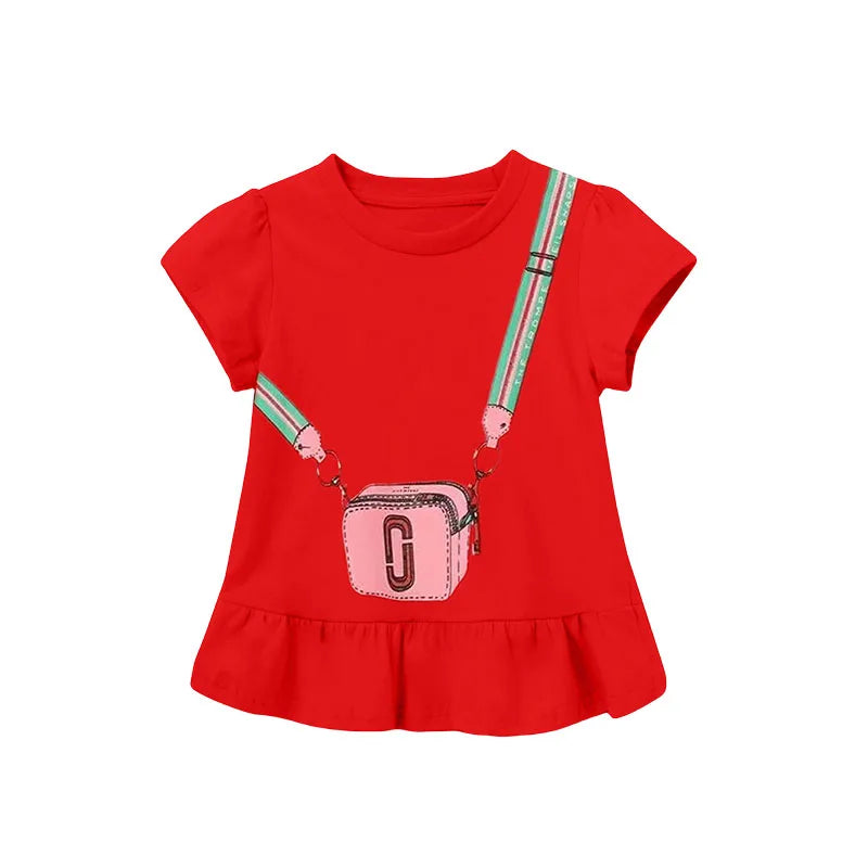 "VETEMENTS" T-shirts coton printemps/été enfants  2-7 ans, motif dessin pour filles