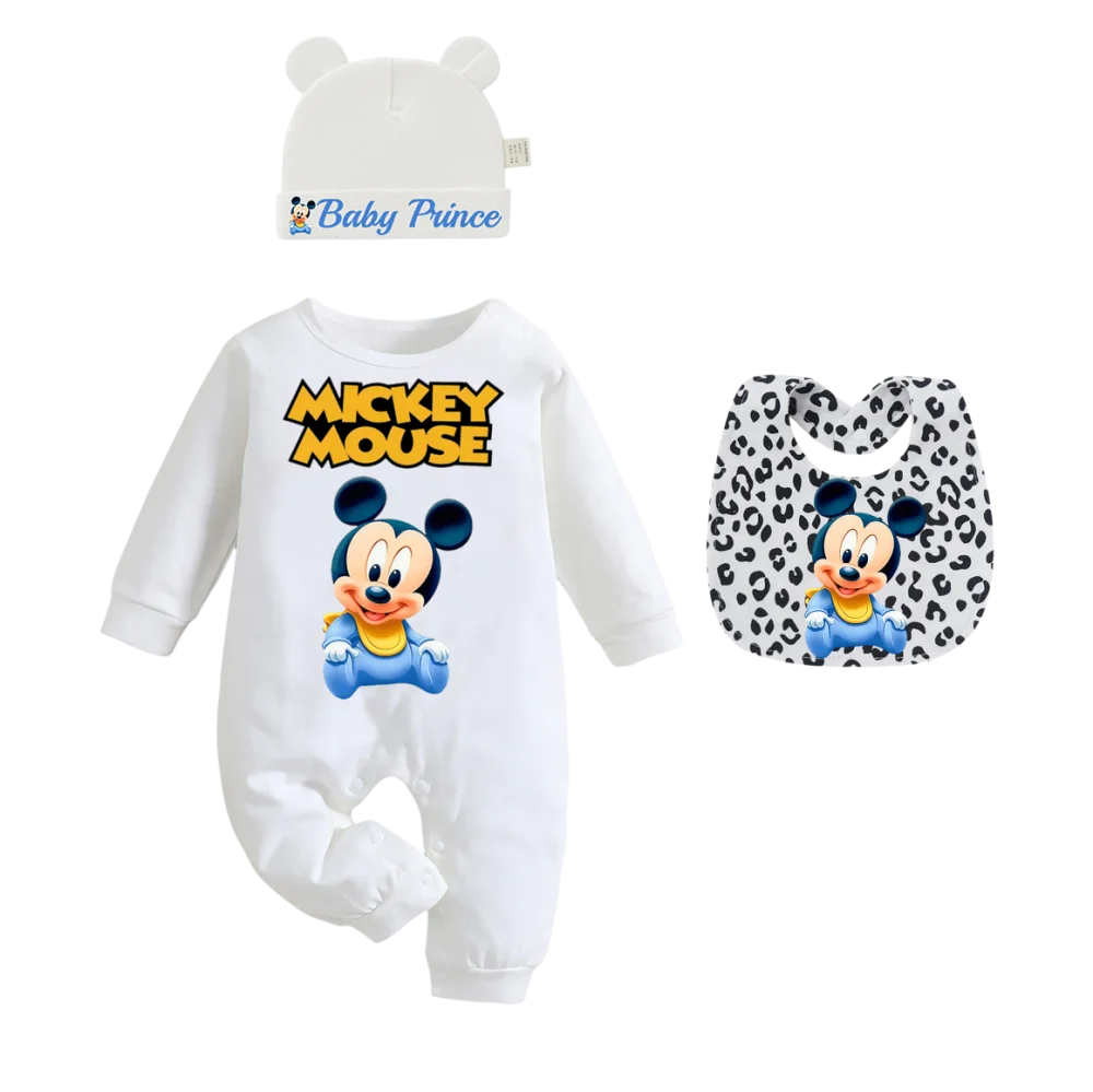 3 pieces/combinations of newborn gifts Baby bibs cartoon feeding drool pouches newborn crawling suits baby hats boy and girl