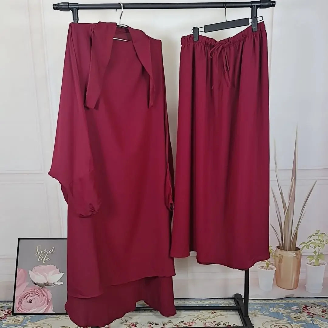 "SPECIAL RAMADAN" Two-piece Ramadan set: long khimar with skirt, abaya, prayer dress for women; Ramadan 2 Piece Long Khimar with Skirt Set Abaya Muslim Women Prayer Garment Dubai Prayer Dress Eid Niqab Ji
