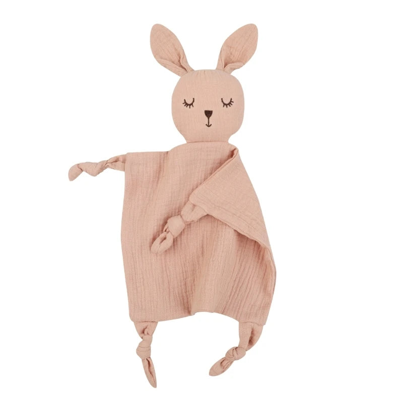 New Cotton Gauze Baby Towel Print Bunny Ear Rabbit Doll Baby Comforters Blanket Soothing Towel Newborn Face Towel Saliva Towel