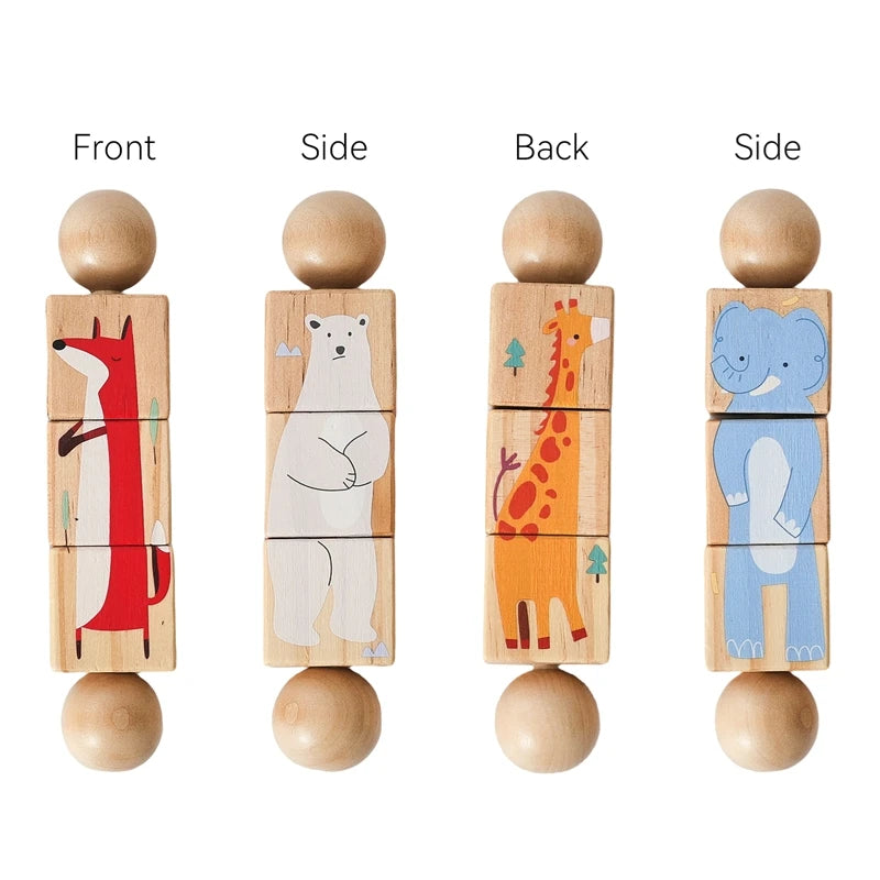 "JOUET" Jouet pour bébé hochet en bois anneaux de dentition en Silicone pour bébé 0 à 12 mois