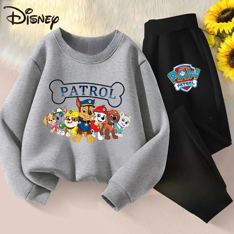 PAW Patrol Boys Long Sleeved Pullover Long Pant Two Piece Set Spring New Children's Hoodies Set Kids Casual Sweatsuit