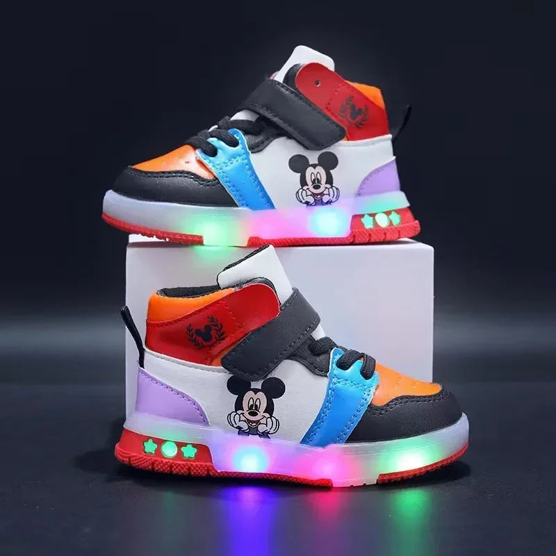 "CHAUSSURE" Chaussures lumineuses LED pour enfants 2026, motif Minnie et Mickey, pour garçons et filles