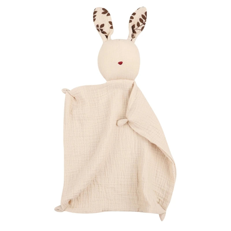 New Cotton Gauze Baby Towel Print Bunny Ear Rabbit Doll Baby Comforters Blanket Soothing Towel Newborn Face Towel Saliva Towel