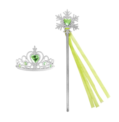 "ACCESSOIRE" Princesse Elsa, couronne de diamants et bâton magique flocon de neige