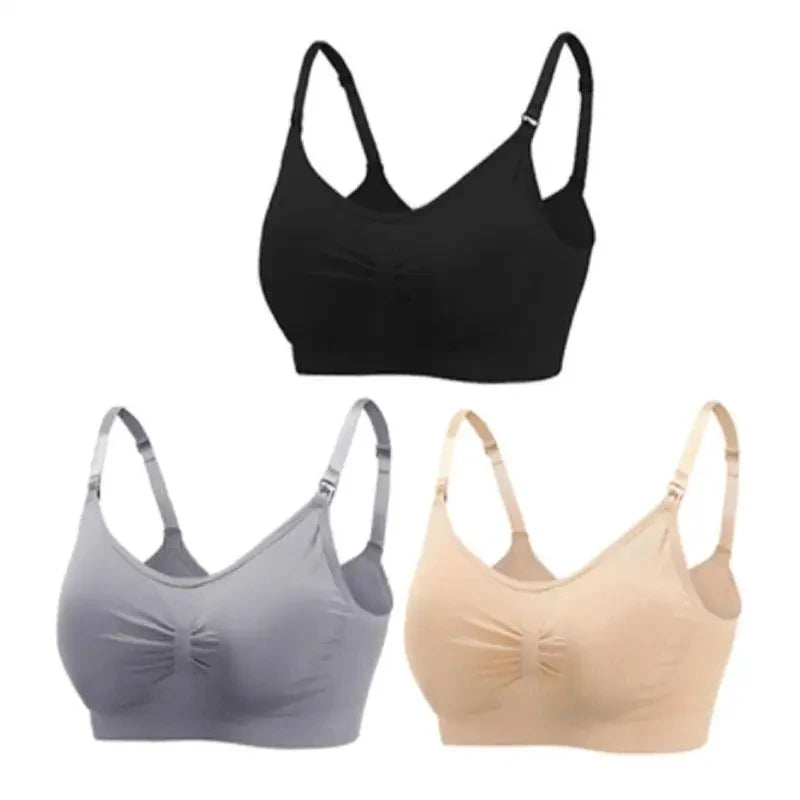 1/2/3PCS No Steel Ring with Sports Pad Bra Breastfeeding Non-sagging Vest-style Pregnant Women's Clothing Underwear Front Buckle