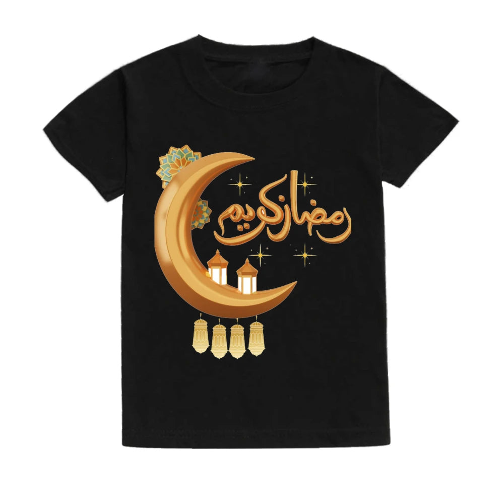 "SPECIAL RAMADAN" Ramadan Mubarak t-shirts for children, boys and girls, short sleeves; Ramadan Mubarak Kids Shirts Boys Girls Short Sleeve Tshirts Clothing Toddler Outfits Shirt Ramadan Gift Tee Children T-shirts