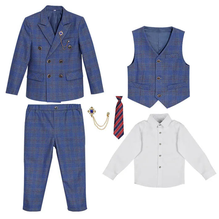 "VETEMENTS" Costume enfants printemps/automne  Slim Fit  Blazer gilet pantalon 3 pièces 1-14 ans