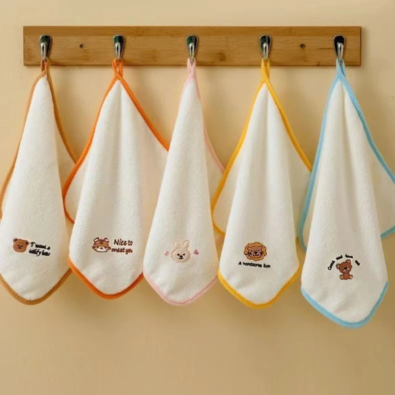 "ACCESSORY" Baby towel set, 5 pieces, soft, skin-friendly drool towel, newborn essentials, absorbent coral fleece, square, face towel, 25x25cm