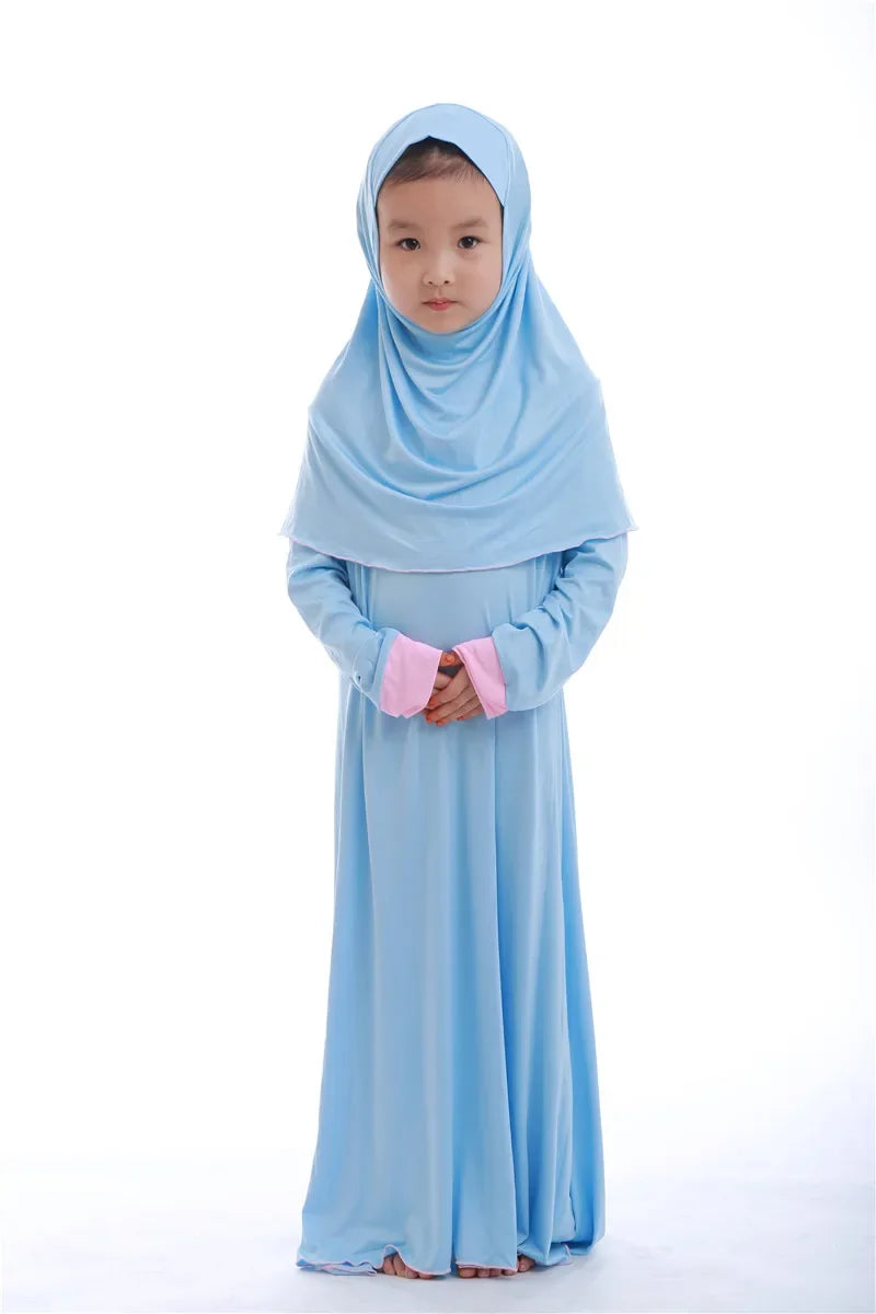 "SPECIAL RAMADAN" Ensembles musulmans pour Ramadan, Robe de prière pour enfants filles, Hijab Abaya arabe, longue Robe avec foulard, Kaftan islamique