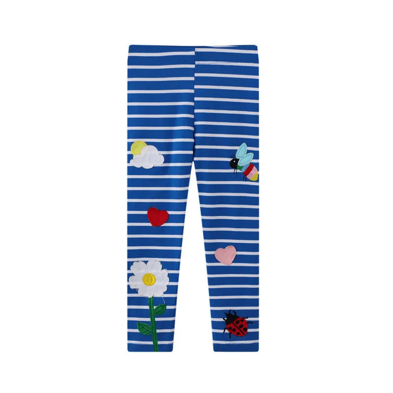 "VETEMENTS" Leggings longs pour filles (2-7 ans), broderie licorne, taille haute