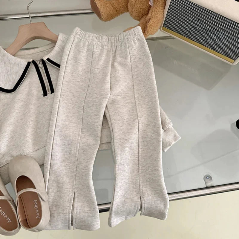 "VETEMENTS" Ensemble de printemps à capuche pour filles de 3 à 7 ans, ensemble 2 pièces décontractés
