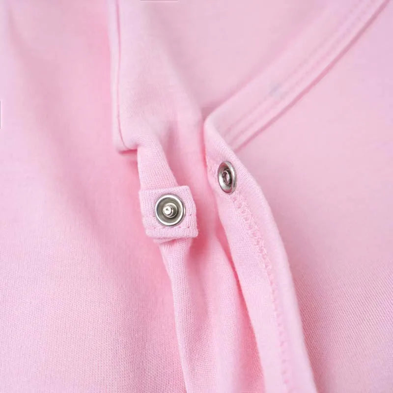 Newborn Baby Bodysuit 0 To 3 Months 100% Cotton Slanting Open Button Solid Color Long Sleeve Jumpsuits Baby Boy Girl Clothes