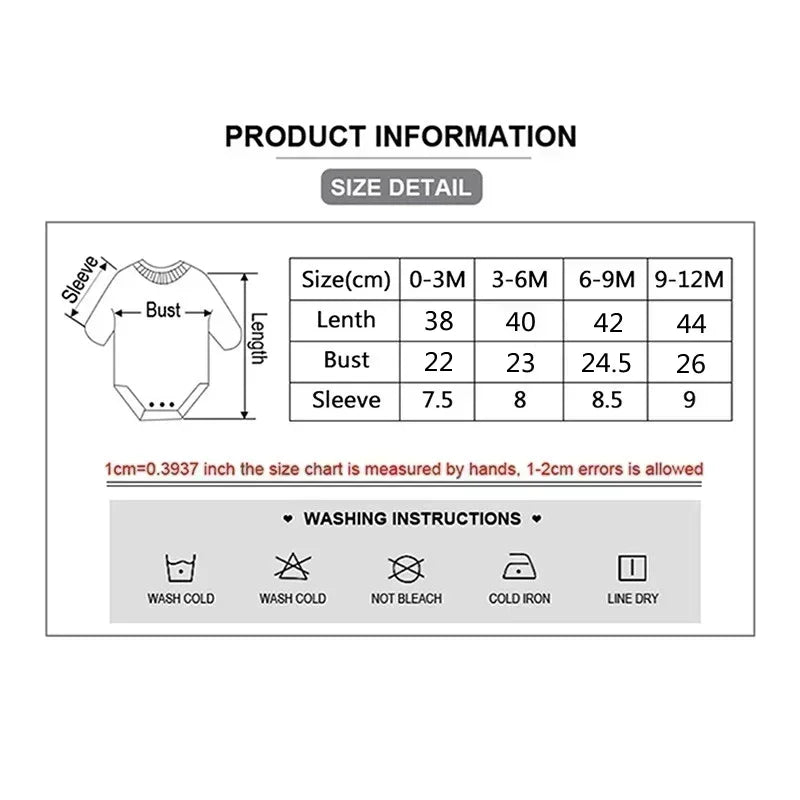 "COMBINAISON" 100% coton Onesie tissus imprimé, body confortable pour bébé 0 à 12 mois