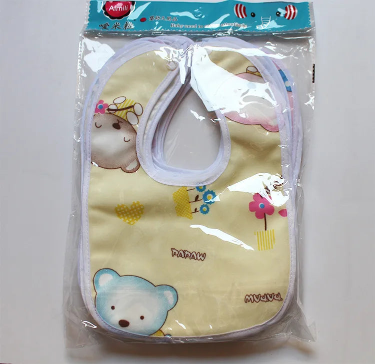 "ACCESSORY" Waterproof Snap Bib for Baby, Baby Cartoon Snap Waterproof Bib Super Soft Baby Bib Newborn Crystal Velvet Saliva Towel