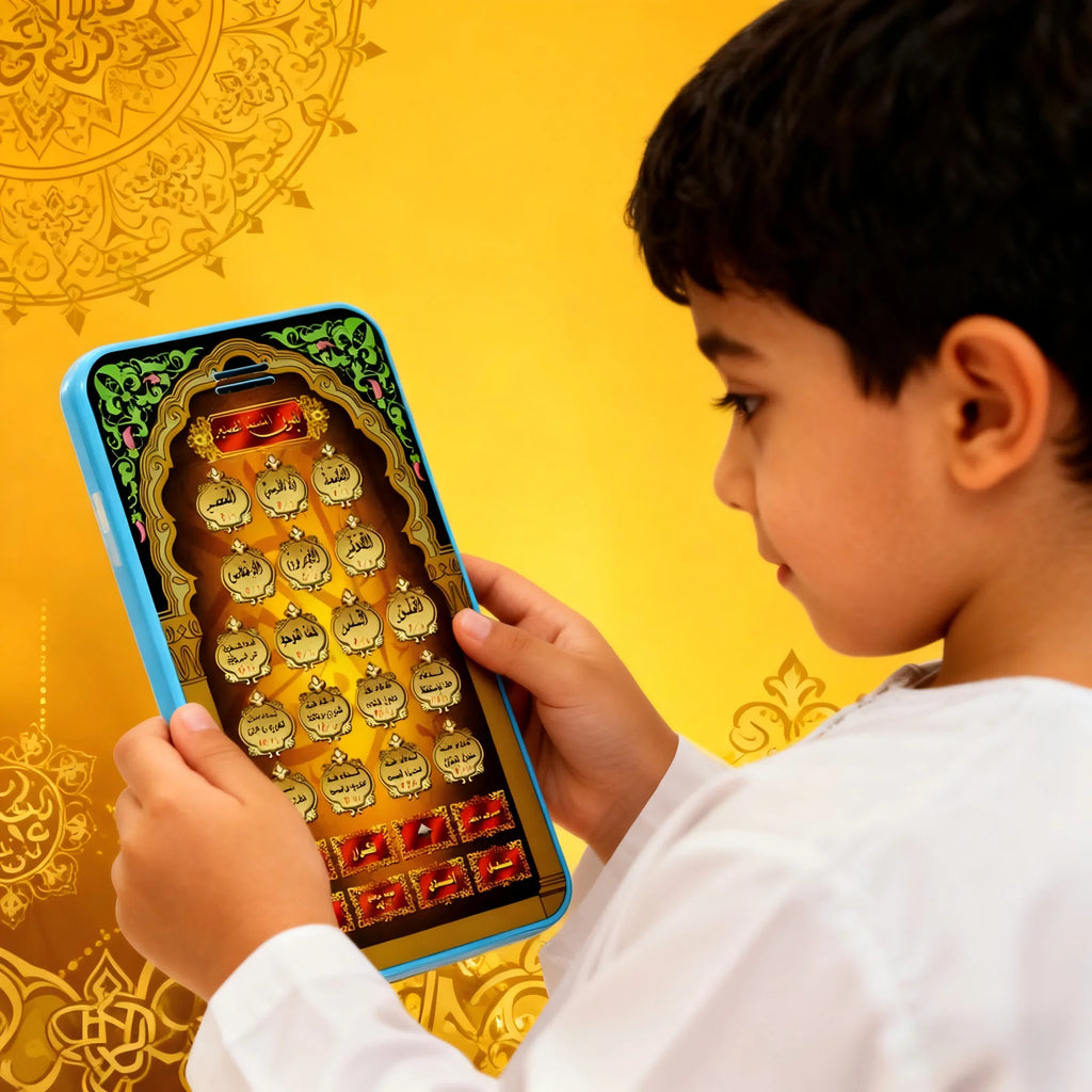"SPECIAL RAMADAN" VIKAMA Prayer Mat, Islamic Prayer Mat; Portable Islamic Holy Quran Tablet, Kids Prayer Audio Reciter, Lightweight Educational Gadget for Muslim Learning, Muslim Gift