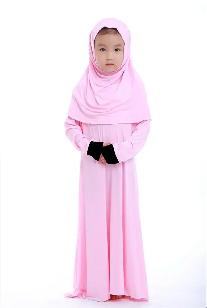 "SPECIAL RAMADAN" Ensembles musulmans pour Ramadan, Robe de prière pour enfants filles, Hijab Abaya arabe, longue Robe avec foulard, Kaftan islamique