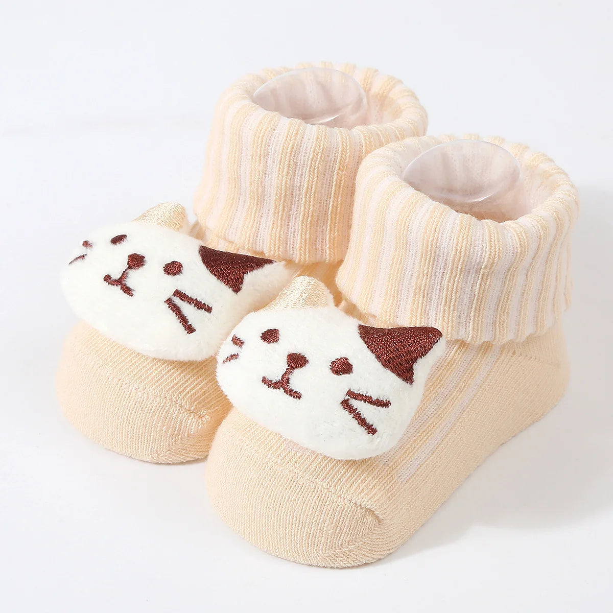 Cute Newborn 3D Cartoon Doll Socks Spring New Baby Soft Prewalker Knitted Sock For Girls Boys Infant Knitting Hairband Socks