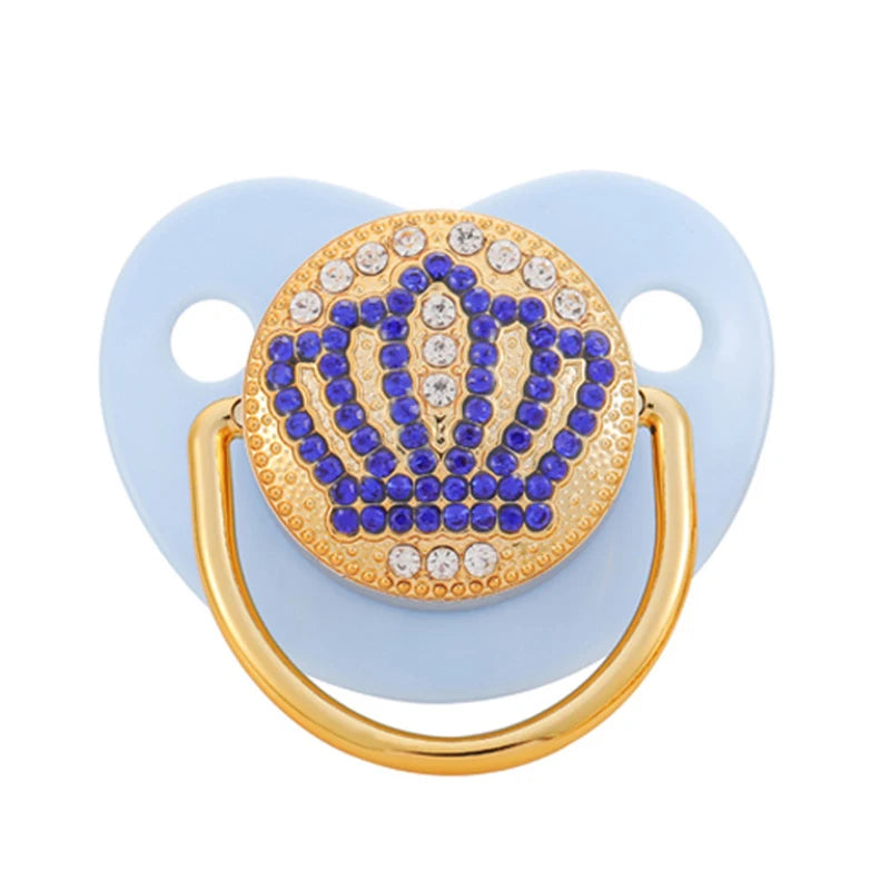 "ACCESSORY" Glittery rose gold baby pacifier, BPA-free silicone teething ring; New Baby Pacifier Rose Gold Bling Teether BPA Free Newborn Silicone Pacifier Baby Soother Nipple Dummy Baby Shower Gifts