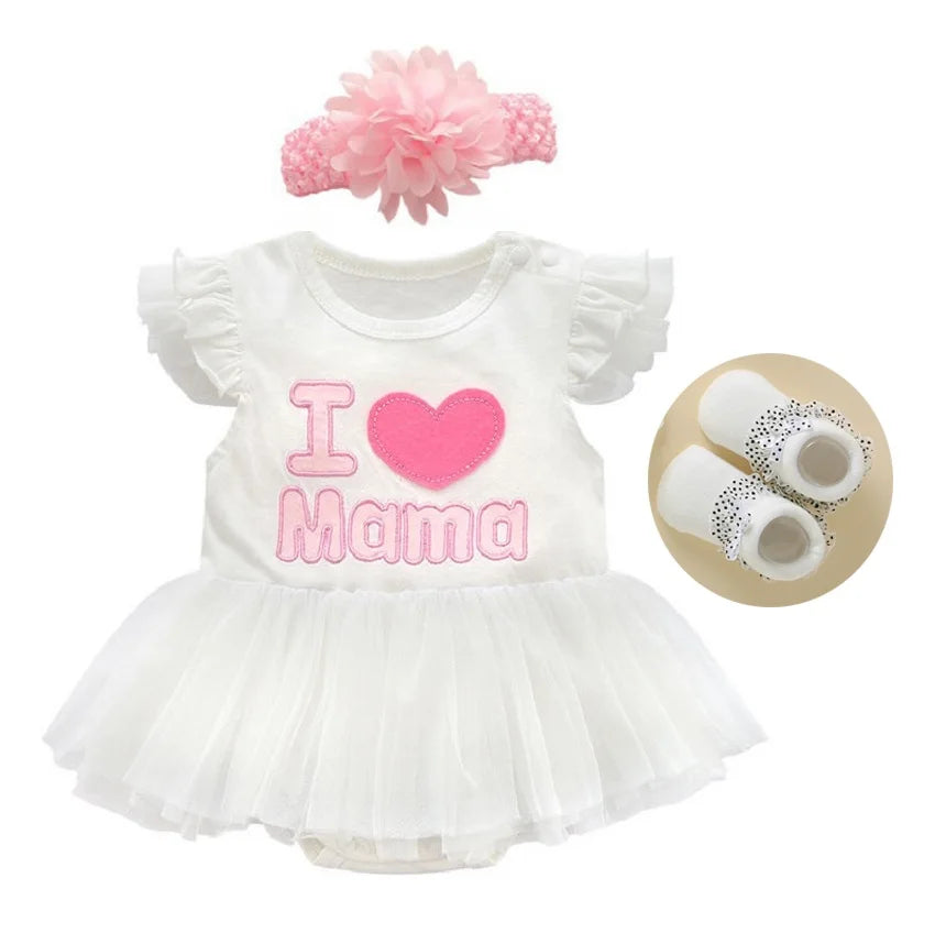 New born baby girl clothes&dresses summer pink princess little girls clothing sets for birthday party 0 3 months robe bebe fille