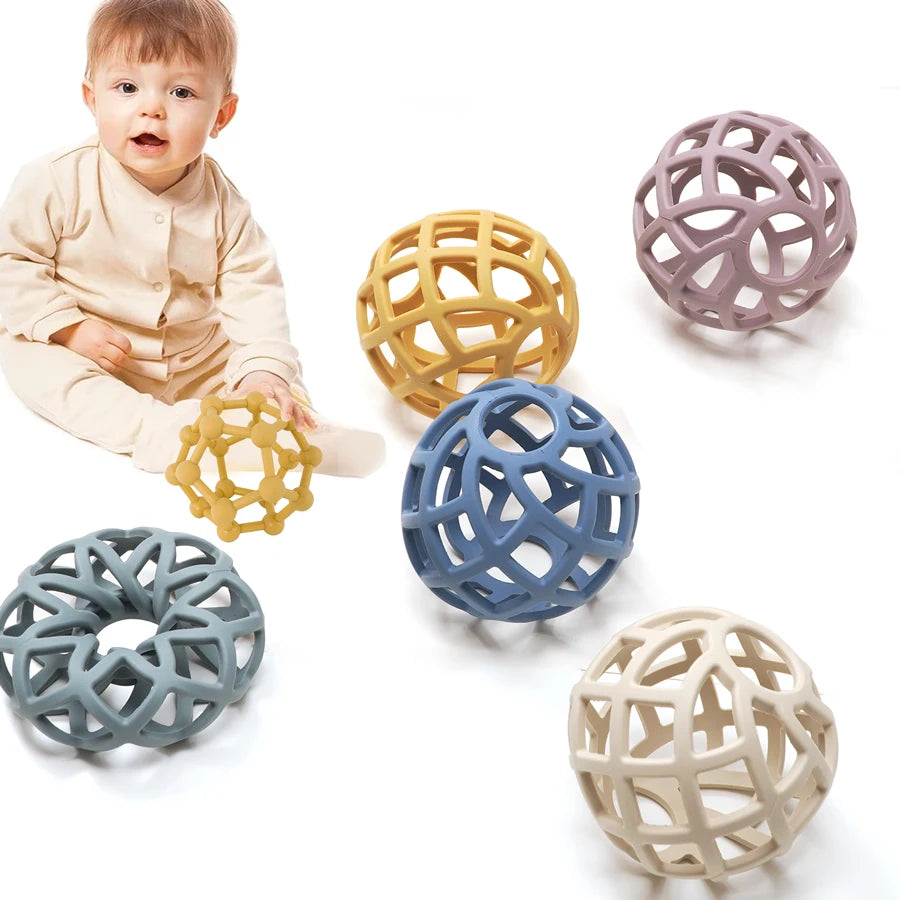 "JOUET" Anneau de dentition amusant en silicone sans BPA et sûr pour bébés et jeunes enfants - Jouet de dentition
