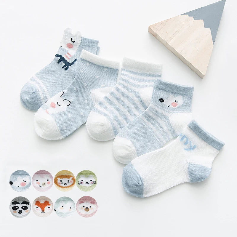"CHAUSSURE" Chaussettes enfants en maille de coton, 0 à 2 ans, 5 unités/lot