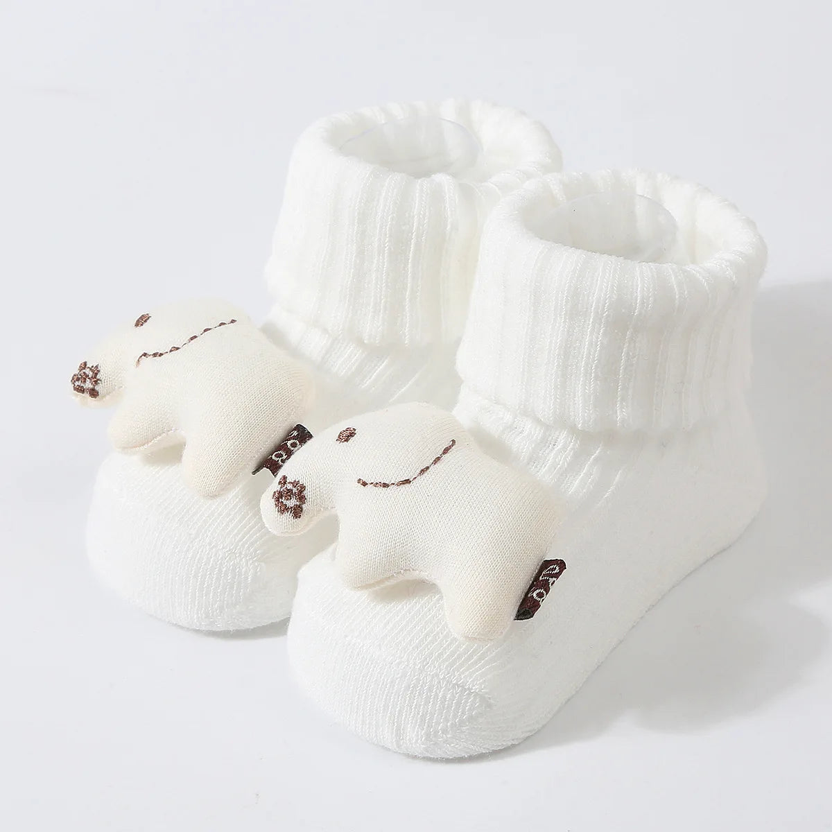 Cute Newborn 3D Cartoon Doll Socks Spring New Baby Soft Prewalker Knitted Sock For Girls Boys Infant Knitting Hairband Socks