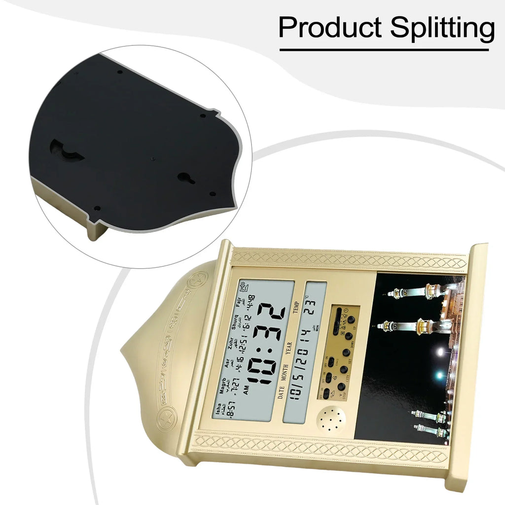 "SPECIAL RAMADAN" Horloge murale pour prière musulmane, calendrier Azan Azan, alarme réglable, décoration d'intérieur, 330x205x27.2mm