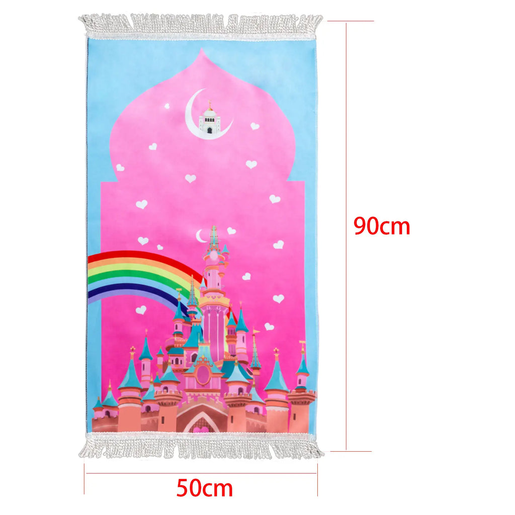 "SPECIAL RAMANDAN" Prayer mat for Muslim children, and Ramadan gifts for kids. Kids Prayer Mat Muslim Islam Kids Prayer Rug Portable Travel Praying Mats Salah Mat Eid Ramadan Gift for Kids Janamz