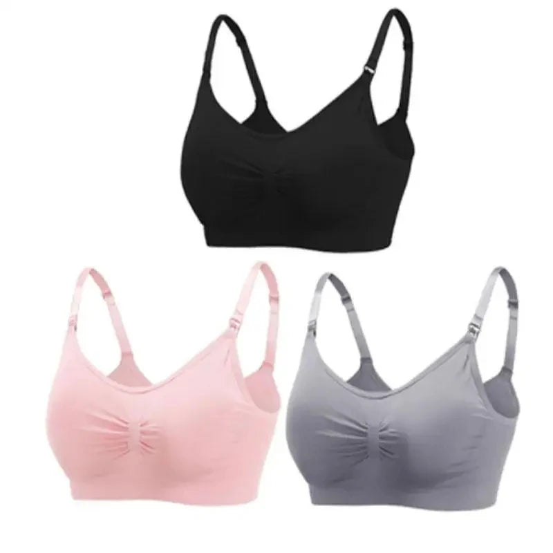 1/2/3PCS No Steel Ring with Sports Pad Bra Breastfeeding Non-sagging Vest-style Pregnant Women's Clothing Underwear Front Buckle