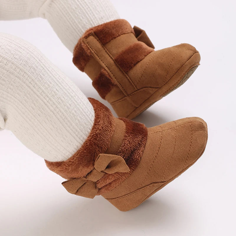 Baby Shoes With Soft Soles For Warmth 0-12 Months Old Baby Cotton Winter Socks and Shoes With Fleece Before Learning To Walk