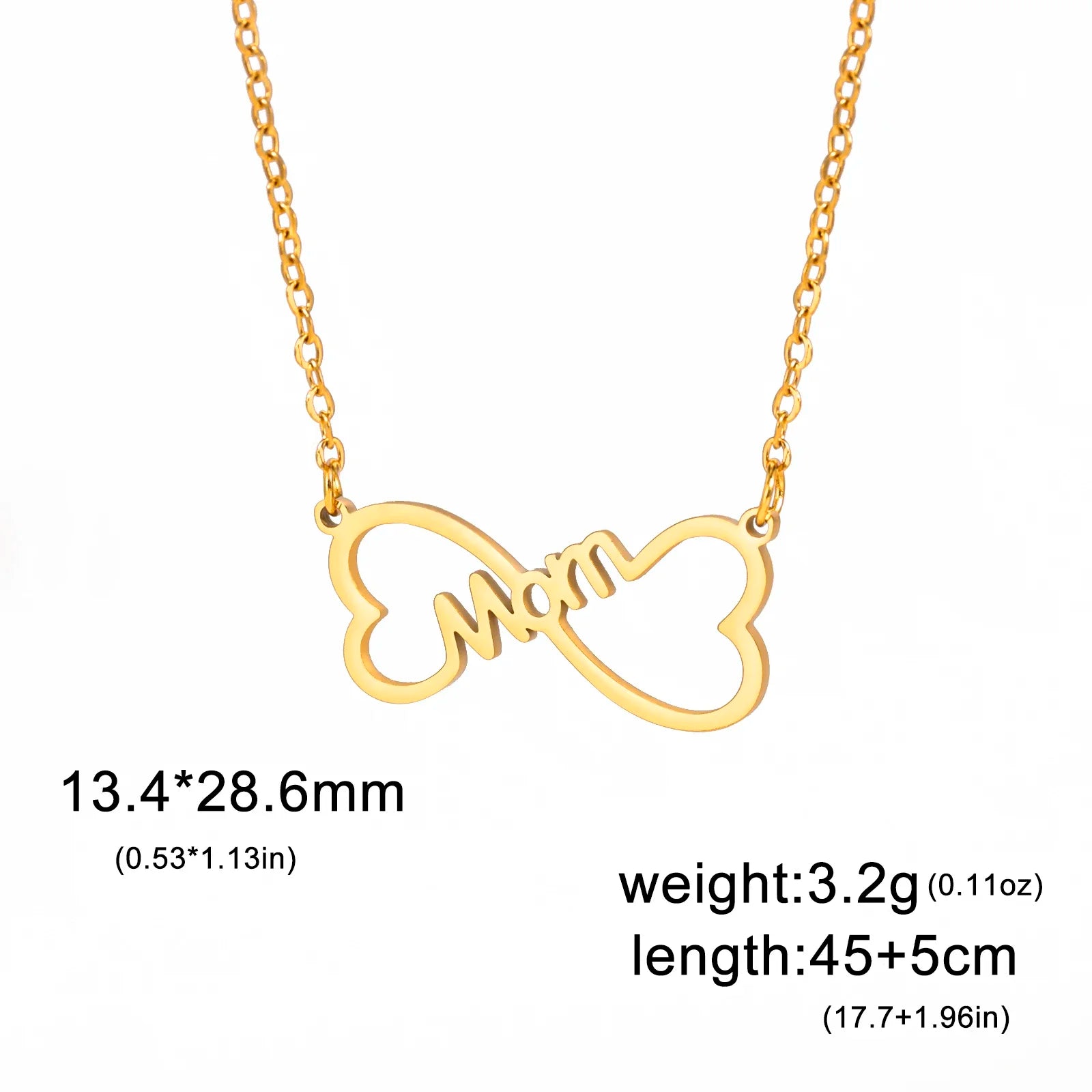 "JEWELRY" Skyrim "Mother" Letter Pendant Necklace for Women, Stainless Steel Neck Chain Choker, Trendy Family Jewelry, Mother's Day Gift for M