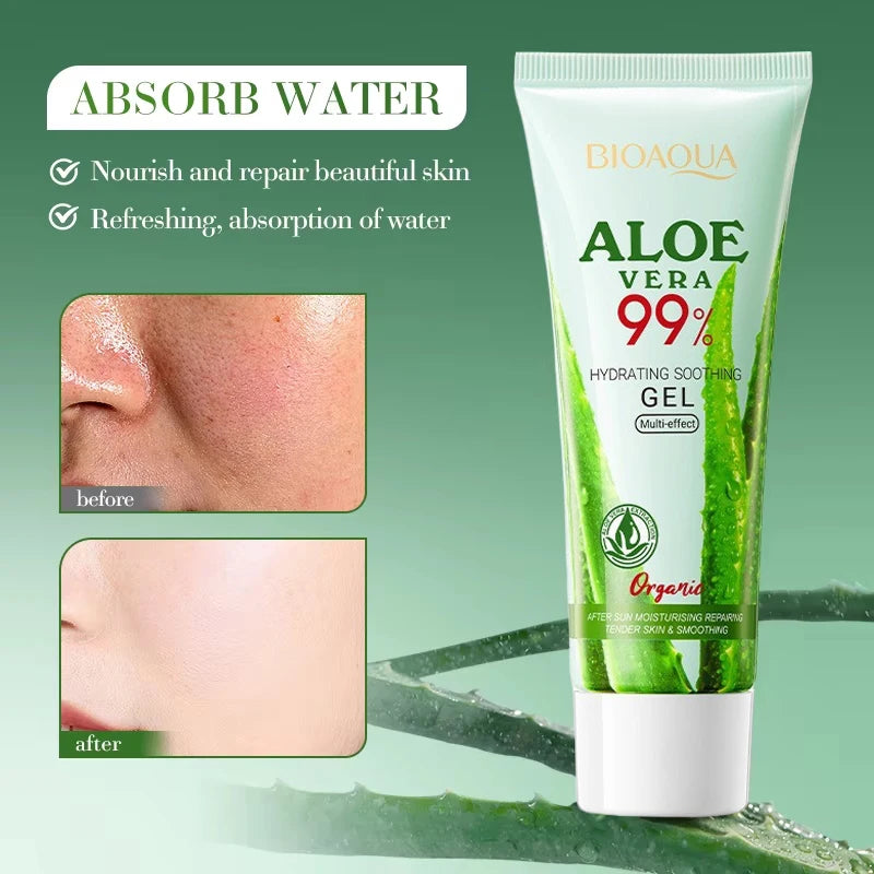 "SOIN" Gel apaisant à l'aloe vera pour le visage et  corps, hydratant, réparateur, soin contre les coups de soleil pour peaux sensibles