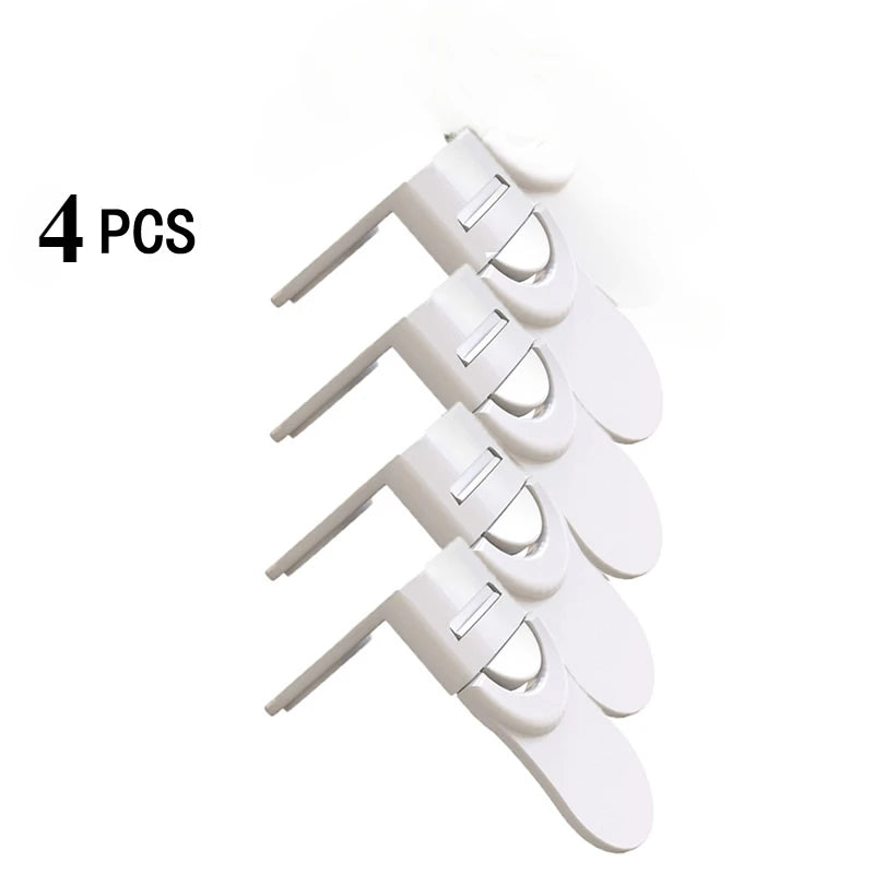 "ACCESSORY" Set of 5 safety locks for drawers and refrigerators, anti-pinch, child protection; 5/1PCS Baby Safety Locks Drawer Lock Anti-Pinching Hand Cabinet White Drawer Locks Refrigerator Lock Buckle Chil