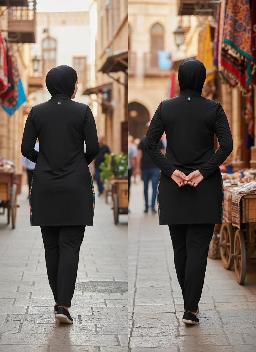 "SPECIAL RAMADAN" 3 pièces mince Style sportif burkini Femmes maillot de bain musulman Femmes modeste maillot de bain maillot de bain Hijab haut pantalon