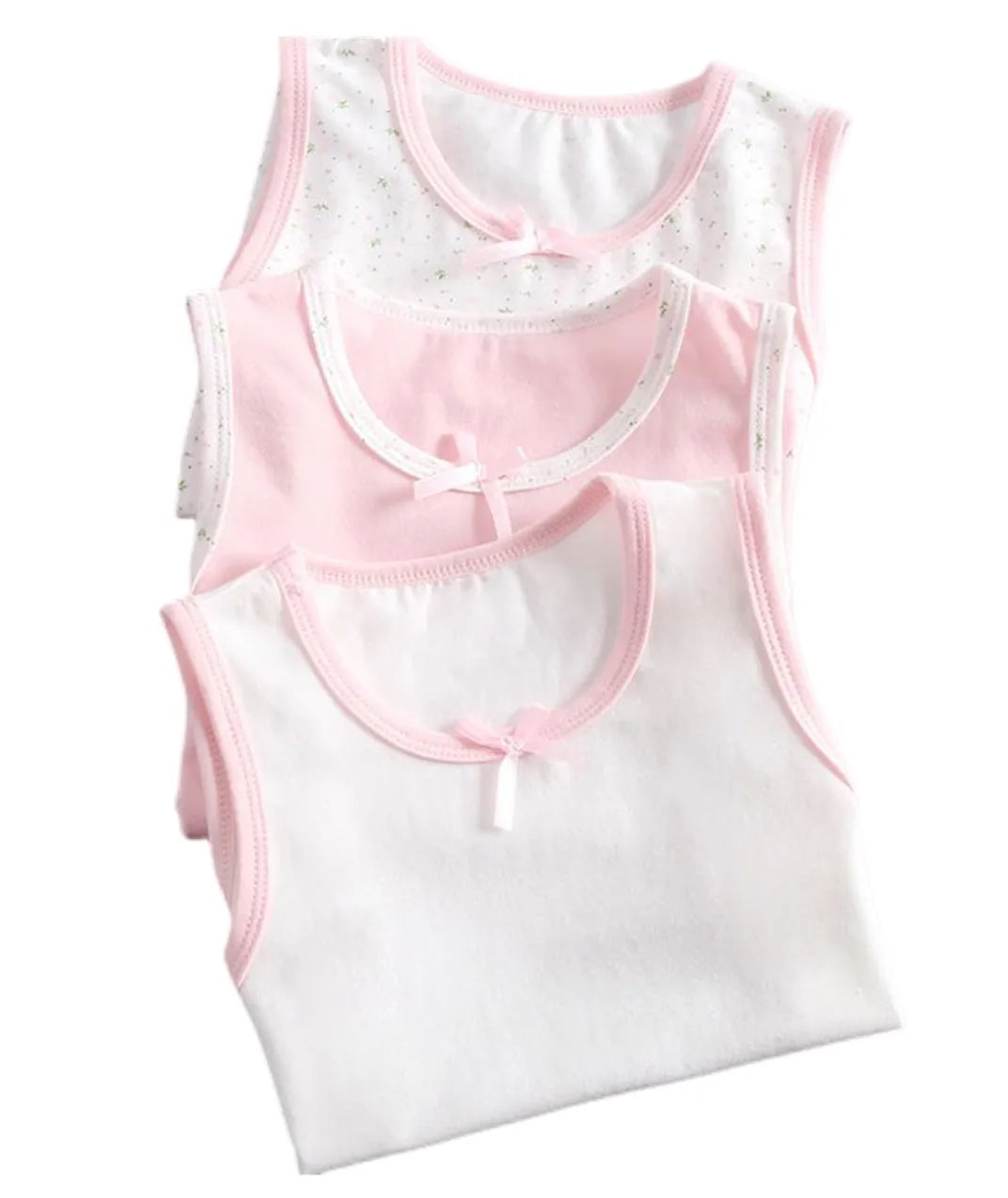 "VETEMENTS" 3pcs/Lot Filles Singlet en coton Sous-vêtements Débardeur Imprimé fraise Taille 100-150