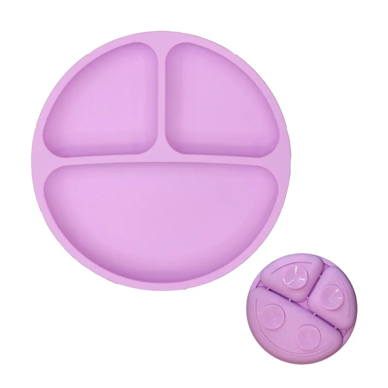 Silicone Tableware Children's Dinner Plate Divided Dinner Plate Auxiliary Training Tableware Set Snack Bowl