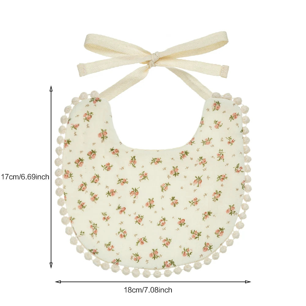 Muslin Cotton Baby Boys Girls Bibs Double Side Flower Rainbow Print Saliva Towel Infant Feeding Burp Cloth Kids Adjustable Scarf
