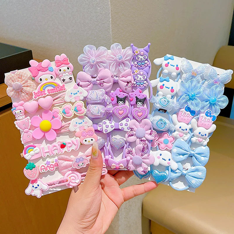 16pcs 20pcs Kulomi Authentic Cartoon Hair Clips Children'S Hair Accessories Cute Headdress Bow Hair Clips Headband Girl Gift