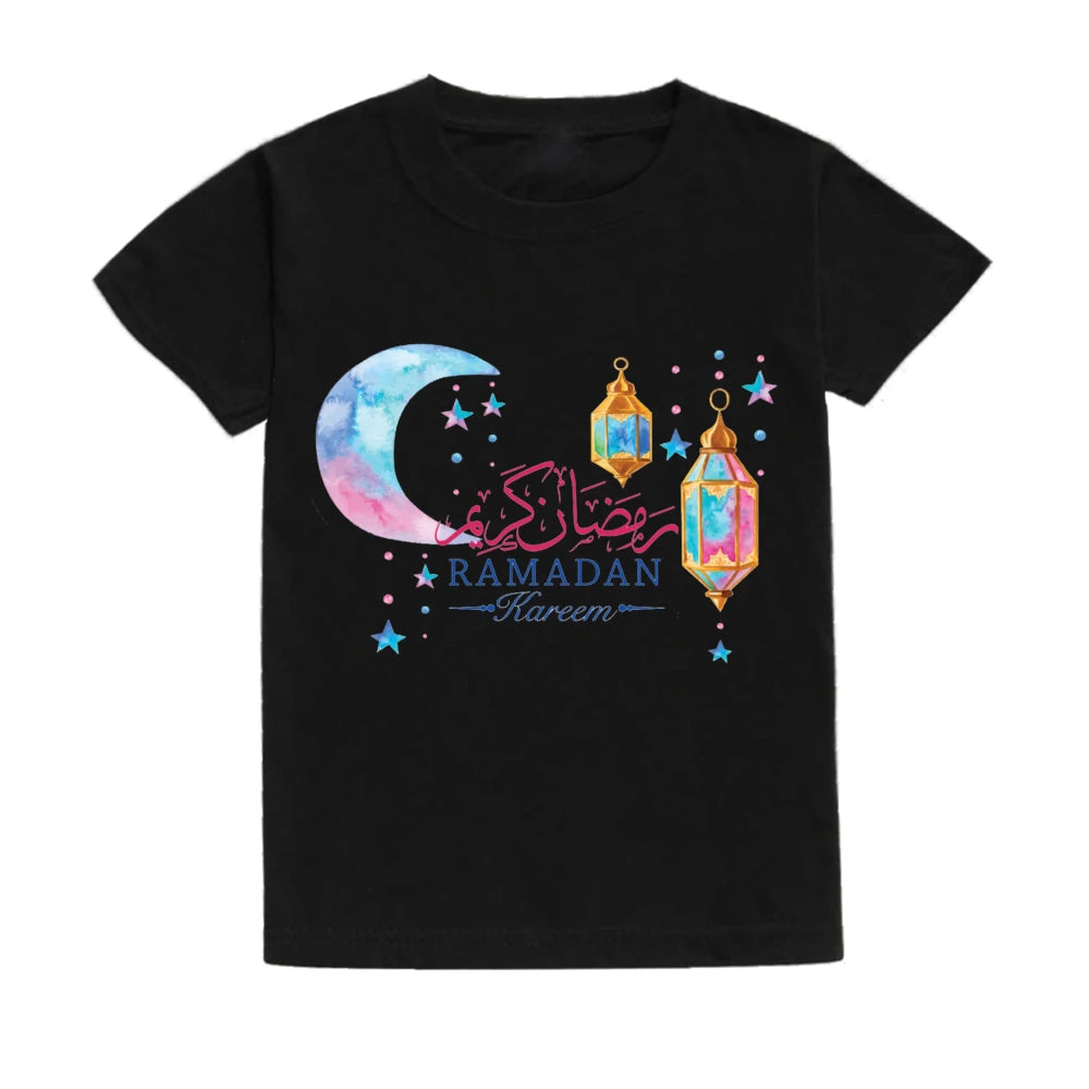 "SPECIAL RAMADAN" Ramadan Mubarak t-shirts for children, boys and girls, short sleeves; Ramadan Mubarak Kids Shirts Boys Girls Short Sleeve Tshirts Clothing Toddler Outfits Shirt Ramadan Gift Tee Children T-shirts
